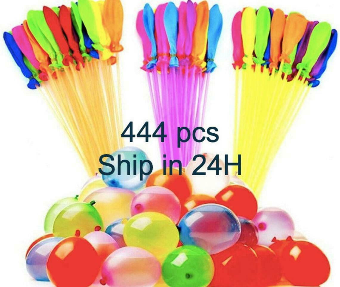 4 Packs 444 Pcs 12 Bunch Self-Sealing O Balloons style Water Balloons self tie