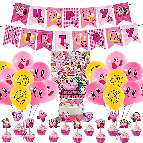 Boys and girls birthday party supplies decoration. 3 pcs Kirby-Star cartoon story party tablecloth 