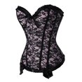 thumbnail image 1 of Bustier Corset en Satin à Armatures pour Femmes, Dos, Ficelle, Taille du Corps, 1 of 4
