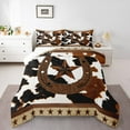 thumbnail image 2 of Erosebridal Tribal Texas Stars Bedding Sets Twin with Comforter, Rustic Cow Print Comforter Sets Twin Size, Brown Down Comforter, Lightweight Room Decor, 2 Pieces, 2 of 8