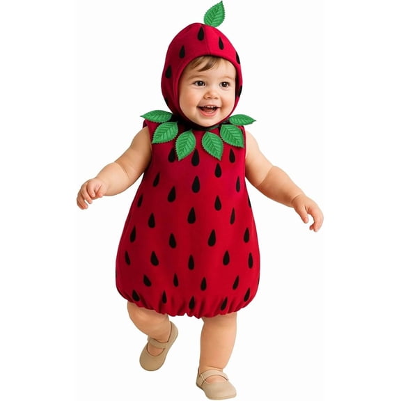 Morph Strawberry Tabard Costume Kids Halloween Costume For Unisex Red 3X-Small