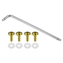 1 Set 1/4" M6 Car Anti Theft License Plate Screws for Car Frame Holder with 4 Silicone Washers Gold Tone