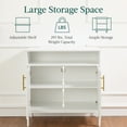 thumbnail image 6 of Best Choice Products Arched 2-Door Rattan Cabinet, Sideboard, Buffet, w/ Cord Cutout, Adjustable Storage Shelf - White, 6 of 9