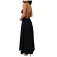 thumbnail image 2 of Vestido elegante sin mangas para mujer - Vestido de cóctel con corte en A, 2 of 5