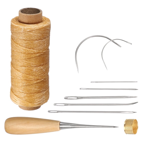 Uxcell 110 Yard Waxed Thread Cord, 0.8mm 150D Leather Sewing Waxed Thread Cord Kit for Sewing Stitching Bookbinding Beading Braiding, Wax