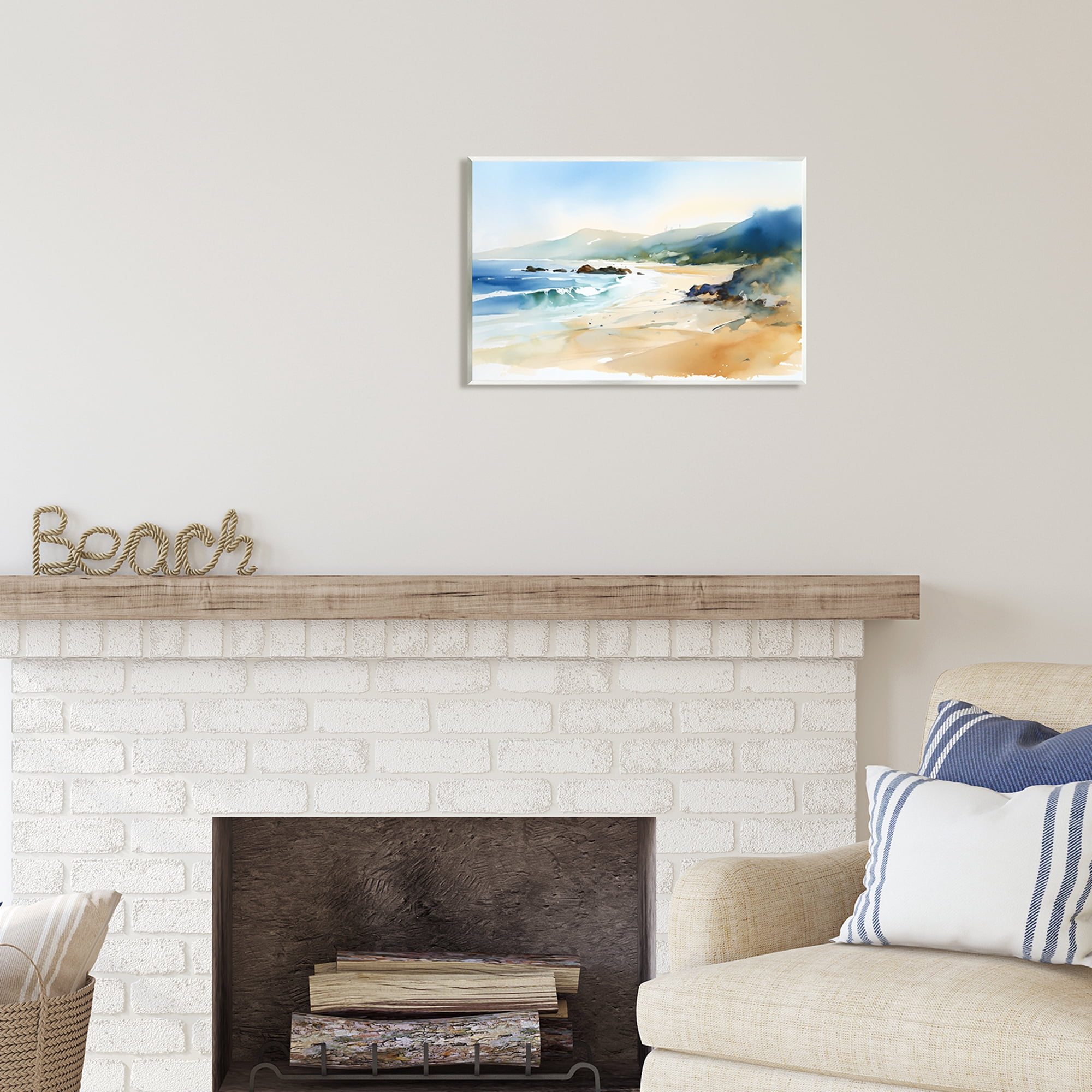 Stupell Industries Abstract Beach Scenery Landscape Painting Unframed Art Print Wall Art, 19 x 13