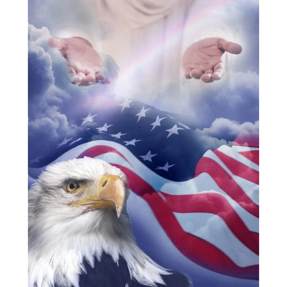Faith Patriotic Unity Under God Panel Fabric