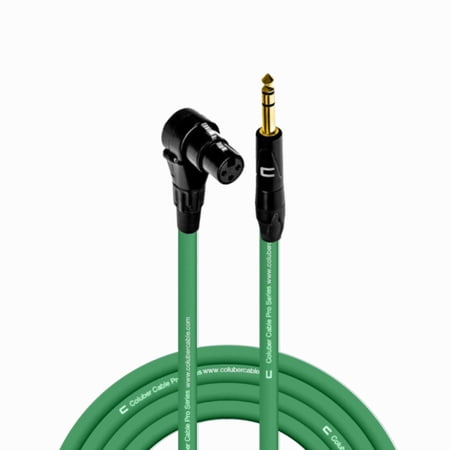 Coluber Cable Right Angle XLR Female to 1/4" TRS Male Pro 3-Pin Microphone