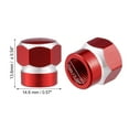thumbnail image 4 of Motoforti Universal Color Tire Valve Cap Hexagon Shape Aluminum Alloy Red 4 Pcs, 4 of 7