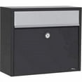 thumbnail image 1 of Allux Series Lt150 Wall Mount Mailbox In Black With Gray Flap, 1 of 1