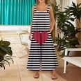 thumbnail image 5 of Fgvctg Valentine's Day Women's Jumpsuits Wide Leg Pant Cute Love Heart Graphic Overall Sleeveless Romper Spaghetti Straps Jumpsuit Loose Bib Overalls Sprimg Clothing With Pockets Light Gray 2XL, 5 of 6