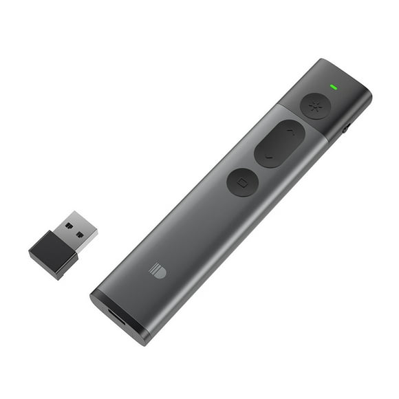 Presentation Remote Control with Green Light, Recargable Wireless Presenter PowerPoint Remote Control for PPT/Keynote/Prezi/Google Slides/Windows/Mac OS/Android/Linux Plug & Play