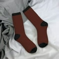 thumbnail image 5 of Rateoe Brown for Women Casual Calf Socks - Cute Crew Socks - Thin Soft Above Ankle Socks Size 5-11, 5 of 6