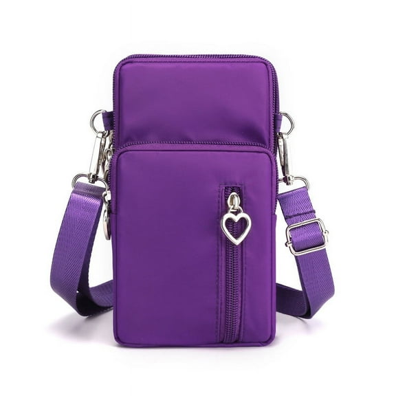 Small Crossbody Cell Phone Pouch Purse for Women, Nylon Waterproof Shoulder Bag with Credit Card Slots, Adjustable Strap