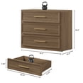 thumbnail image 3 of SICOTAS 31.3" W 3-Drawer Nightstand Set of 3 with Oversized Large Storage , Modern Night Stands Bedside Table with Adjustable Feet & Gold Handles for Bedroom Living Room Entryway, Walnut, 3 of 7
