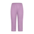 thumbnail image 6 of Lenpel Capri Leggings for Girls Toddlers Soft Comfy Elastic Waist Slim Lounge Yoga Pants Casual Cropped Capris Tights, 6 of 7
