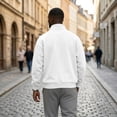 thumbnail image 5 of Mens Zip Up Sweatshirt Mock Neck Track Jacket Lightweight Fleece Full Zip No Hood Athletic Casual Long Sleeve shirts with Pocket White M, 5 of 6