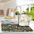 thumbnail image 5 of Yayeee Dish Drying Mat for Kitchen Counter 16"x18" Microfiber Absorbent Pad, Green Christmas Holly, 5 of 7