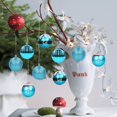 thumbnail image 4 of Adornos navideños azules, Adornos navideños pintados de 6 cm, Adornos navideños gigantes, Textura escarchada con purpurina pintada, 16 piezas de decoración colgante de plástico, Fondos de festivales Xemadio HY-0006, 4 of 5