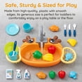 thumbnail image 6 of Play Sink with Running Water, Kitchen Play Sink Toy with Electric Faucet, 3-in-1 Dishwasher Playset & Fishing Game for Toddlers Kids, Animal-Themed, 6 of 11