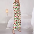 thumbnail image 3 of Yiaed Strawberry Print Pajamas Women's Long Sleeve Sleepwear Soft Button Down Loungewear Pjs Lounge Set Nightwear Womens Pajama Pants-Small, 3 of 7