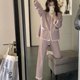 thumbnail image 2 of Conjuntos de pijama de encaje para mujer, ropa de dormir de manga larga, pantalones de Piiama, traje coreano de 2 piezas, ropa de noche con bolsillo y botones para el hogar, Otoño, 2023, 2 of 4