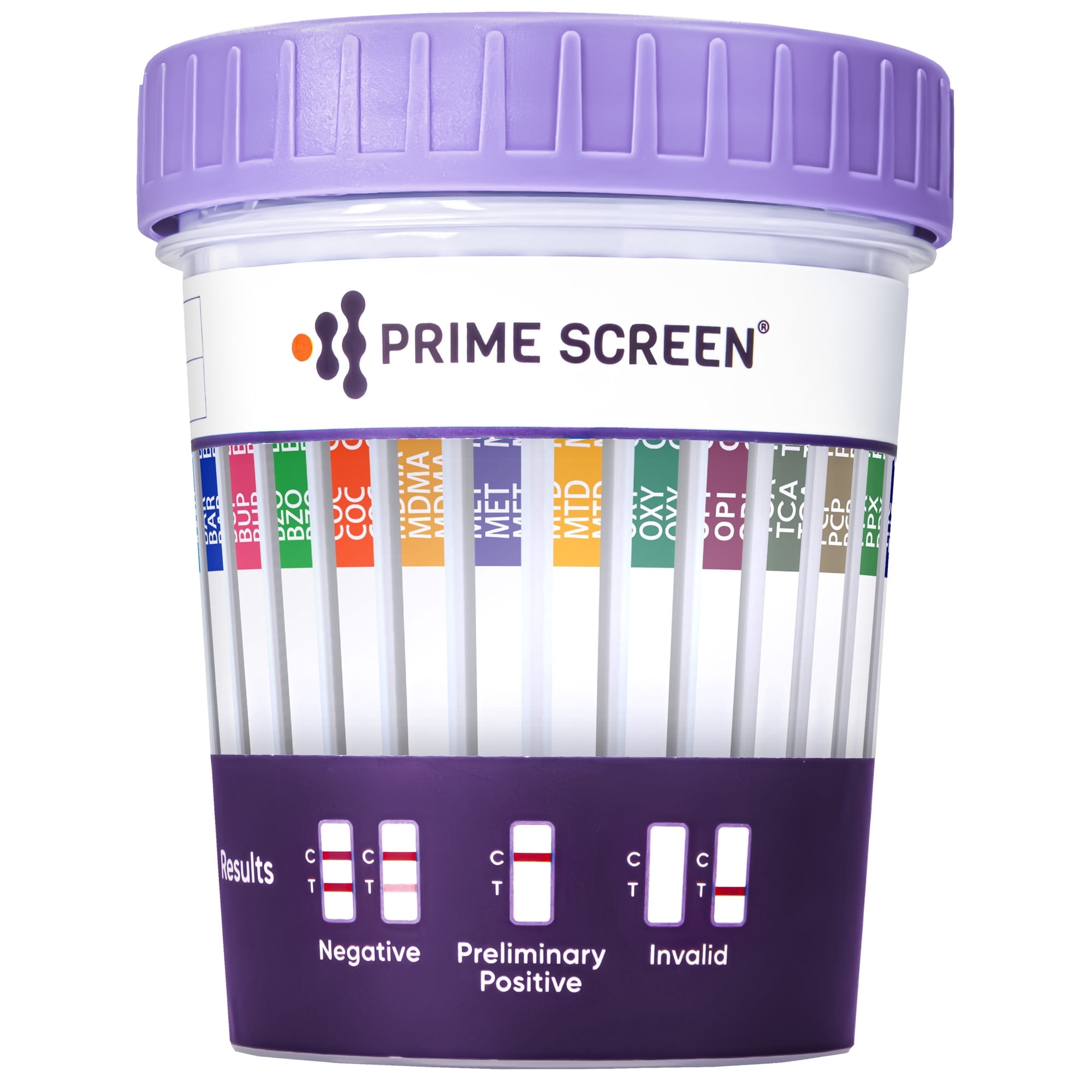 Prime Screen - 14 Panel Instant Urine Drug Test Cup - Marijuana (THC) with 3 AD and Temperature Strips - T1144 - [1 Pack]
