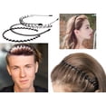 thumbnail image 3 of Hombres Multi-estilo Banda para el cabello para deportes Negro Diadema unisex Accesorios para el cabello Diadema de metal en zigzag (10A), 3 of 5