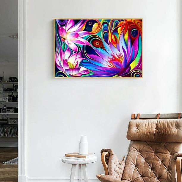 Cuadros Decorativos Resina diamante pintura flor abstracta diamante bordado dibujo para regalo de Navidad DQrwqpou Nuevos Originales