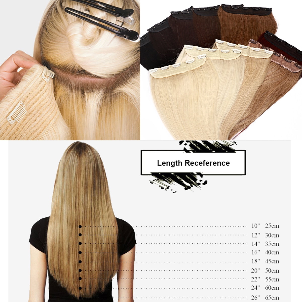 SEGO Clip in Hair Extensions Human Hair 3/4 Full Head 100% Real Remy Thick Hair Extensions Silky Straight Balayage Blonde Hair Pieces