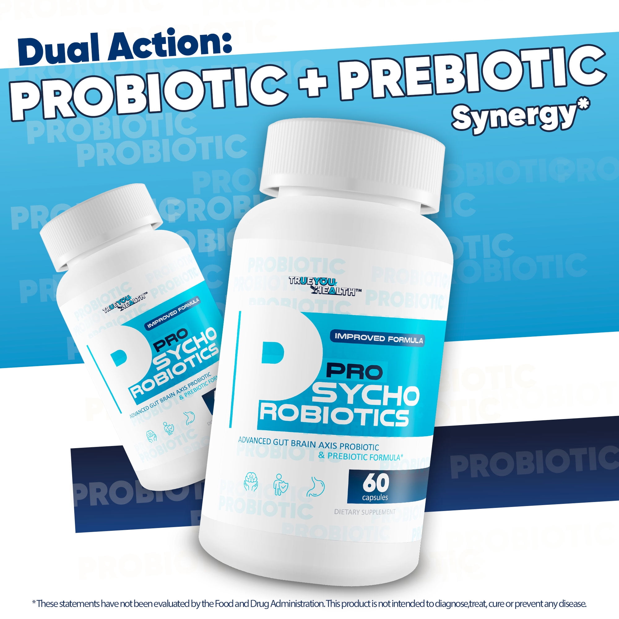 Pro Psycho Probiotics - Our Best Mood Supplement & Gut Brain Axis Supplement - Happy Brain Probiotics with Vitamin D - Happy Mood Pills for Women Men Psychobiotics Probiotic Mental Health Supplements