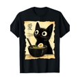 thumbnail image 3 of Men's Adult Graphic tee T-ShirtFunny Cat Ramen Graphic Japanese Kawaii Anime Cat T-Shirt-220g 100% Cotton Tee For Adult, Men, Women, Teen, Teenager, Adolescent, YouthFather's Day, Mother's Day, New, 3 of 6