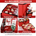 thumbnail image 4 of Ayieyill Premium Christmas Ornament Storage Container with Dividers, Fits Up to 73 Ornaments, 600D Tear Red, 4 of 8