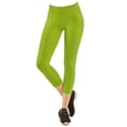 thumbnail image 1 of Gravity Threads Nylon Spandex Womens Capri Leggings - Neon Lime, 1 of 2