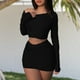 thumbnail image 4 of Conjuntos de falda corta de punto para mujer Estilo Y2K Traje de vacaciones sin espalda con ombligo expuesto FLhrweasw Nuevo, 4 of 9