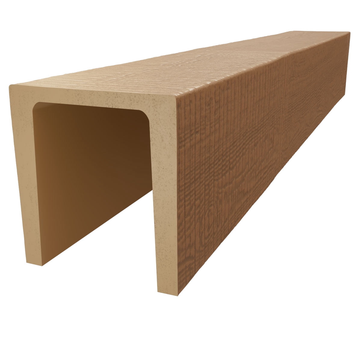 Ekena Millwork 5 1/2"W x 5 1/2"H x 192"L 3-Sided (U-Beam) Resawn Rip HeritageTimber Faux Wood Ceiling Beam, Natural White Oak