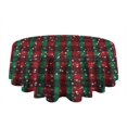thumbnail image 5 of Red and Green Plaid Christmas Snow Pattern Round Tablecloth 60"x60",Wrinkle Wipeable Table Cloth for Kitchen Dining Room Picnic Patio Party, 5 of 6