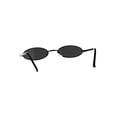 thumbnail image 3 of Mens Oval Narrow Metal Rim Round Mod Pimp Sunglasses All Black, 3 of 4