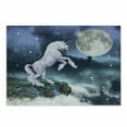thumbnail image 1 of Unicorn Cutting Board, Creature up Cliffs Rocks in Full Moonlight Sky Fantasy Design Artprint, Decorative Tempered Glass Cutting and Serving Board, Small Size, Lilac Blue, by Ambesonne, 1 of 1