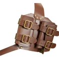 thumbnail image 1 of Épée Médiévale Grenouille - Ceinture Porte-Épée en Cuir PU Fourreau, Ceinture Réglable Ensemble d'Épée en Bois Renaissance Médiévale pour Cosplay Fête Marron, 1 of 5