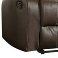 thumbnail image 2 of Leatherette Upholstered Recliner Wooden Loveseat & Split Tufted Backrest Brown, 2 of 5