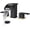 Matte Black & Brushed Gold, variant on Waterfall 8 inch Widespread Bathroom Faucet Set Bathroom Sink Faucet 3 Hole 2 Handle Vanity Lavatory Deck Mount with Pop Up Drain and Water Supply Lines Square Body Matte Black