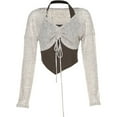 thumbnail image 3 of Hot Girl Style Halter Neck Vest With Drawstring Slim T-shirt Two-piece Set, 3 of 7