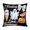 C006- Style F, variant on Fall and Halloween Decor, Halloween Pillow Cover, Pumpkin Home Decor, Decorative Pillow, Double-Printed 18X18 Inch Black Linen Pillow Case with Holographic Bows, Classic Jack O'