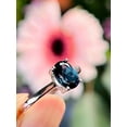 thumbnail image 2 of 8x10 mm Grade AAA London Blue Topaz Ring, 925 Silver Open Band Ring, 3 Carats, Handmade Ring, Oval Cut Gemstone Ring, December Birthstone, 2 of 4