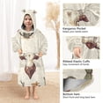 thumbnail image 3 of FORMRS Wearable Blanket Hoodie with Sleeves for Kids Cozy Flannel Sweatshirt, Beige Cowboy Pattern, 3 of 7