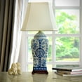 thumbnail image 7 of 26" Chinese Blue & White Porcelain Table Lamp with Shade - Double Happiness, 7 of 7