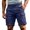 Dark Blue #33, variant on KDDYLITQ Capri Shorts for Men Drawstring Waist Stretch Quick Dry Solid Gym Shorts Summer Work Outdoor Travel Athletic Shorts with Zipper Pockets Red 2XL