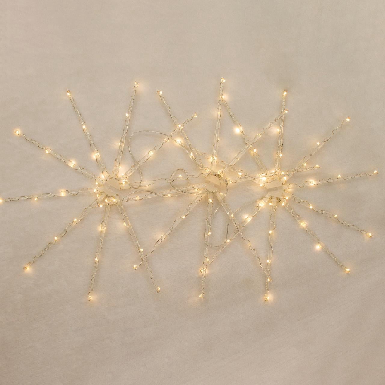 Indoor/Outdoor Battery-Operated Light-Up Starburst Sphere Christmas Decoration with 78 LED Lights, Warm White, 12", by Holiday Time