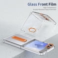 thumbnail image 4 of ELEHOLD Case for Samsung Galaxy Z Flip 7, Clear Stand Phone Case with Built-in Screen Protector, Wireless Charging Compatible,Orange, 4 of 8